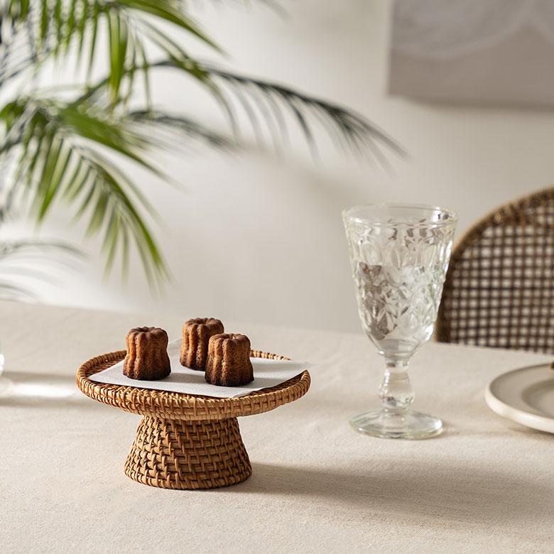 ケーキ スタンド ラタン 籐 約 直径 16cm Sサイズ お菓子 トレイ トレー 台 皿 コンポート クリスマス おしゃれ 北欧 リゾート 雑貨 インテリア 西海岸 51346 | ELEMENTS（インテリア） | 09
