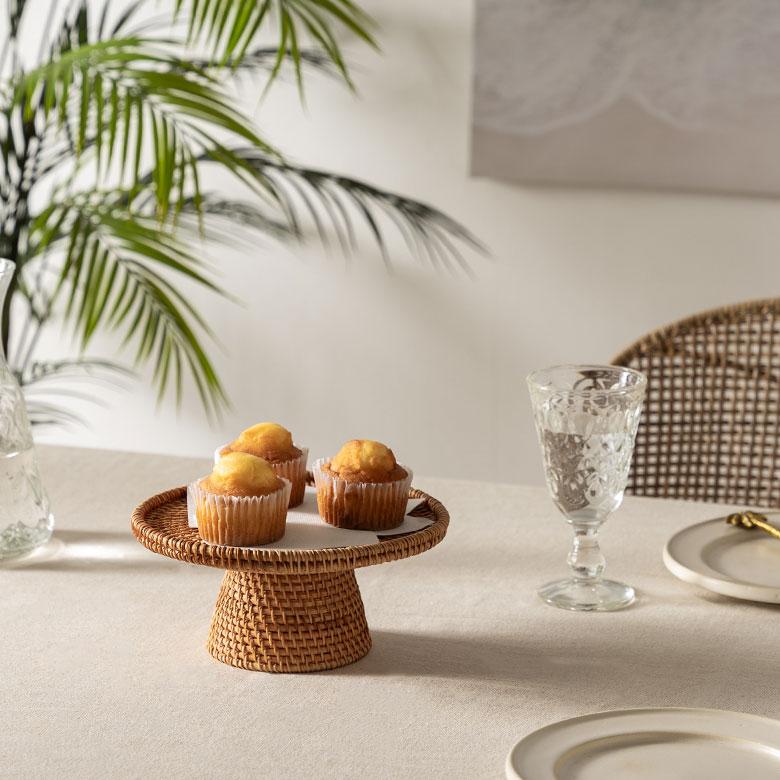 ケーキ スタンド ラタン 籐 約 直径 21cm Mサイズ お菓子 トレイ トレー 台 皿 コンポート クリスマス おしゃれ 北欧 リゾート 雑貨 インテリア 西海岸 51347 | ELEMENTS（インテリア） | 10