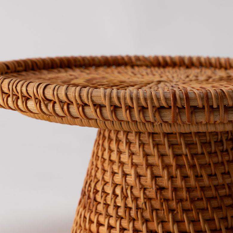 ケーキ スタンド ラタン 籐 約 直径 21cm Mサイズ お菓子 トレイ トレー 台 皿 コンポート クリスマス おしゃれ 北欧 リゾート 雑貨 インテリア 西海岸 51347 | ELEMENTS（インテリア） | 18