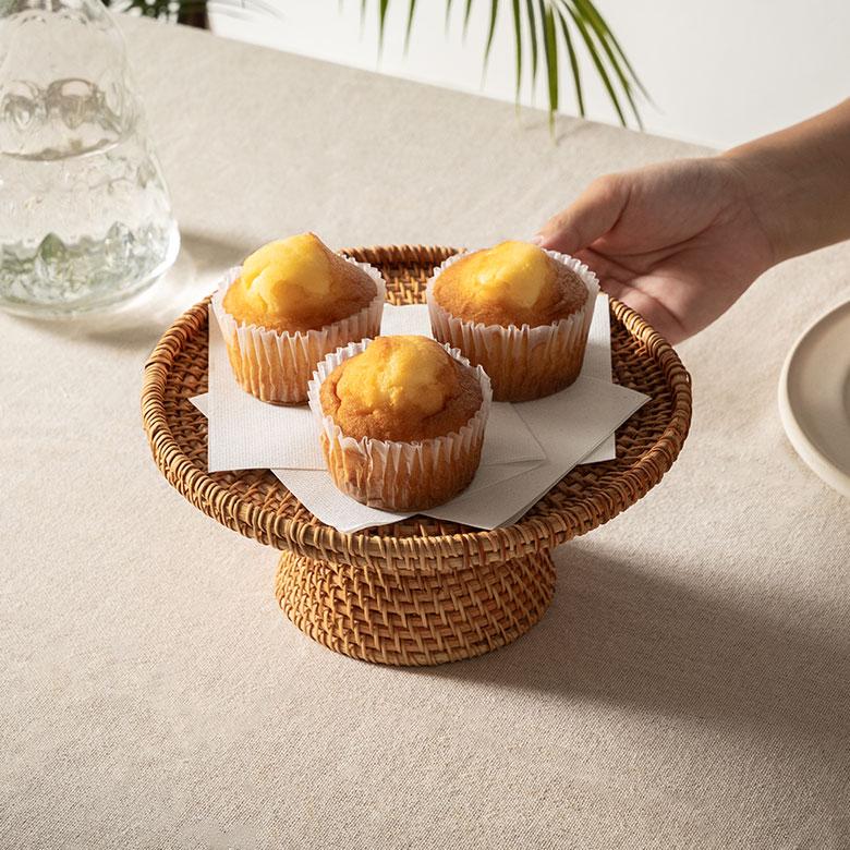ケーキ スタンド ラタン 籐 約 直径 21cm Mサイズ お菓子 トレイ トレー 台 皿 コンポート クリスマス おしゃれ 北欧 リゾート 雑貨 インテリア 西海岸 51347 | ELEMENTS（インテリア） | 09