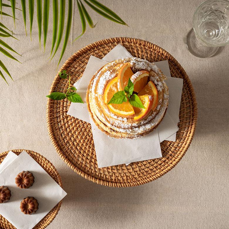 ケーキ スタンド ラタン 籐 約 直径 27cm Lサイズ お菓子 トレイ トレー 台 皿 コンポート クリスマス おしゃれ 北欧 リゾート 雑貨 インテリア 西海岸 51348 | ELEMENTS（インテリア） | 08