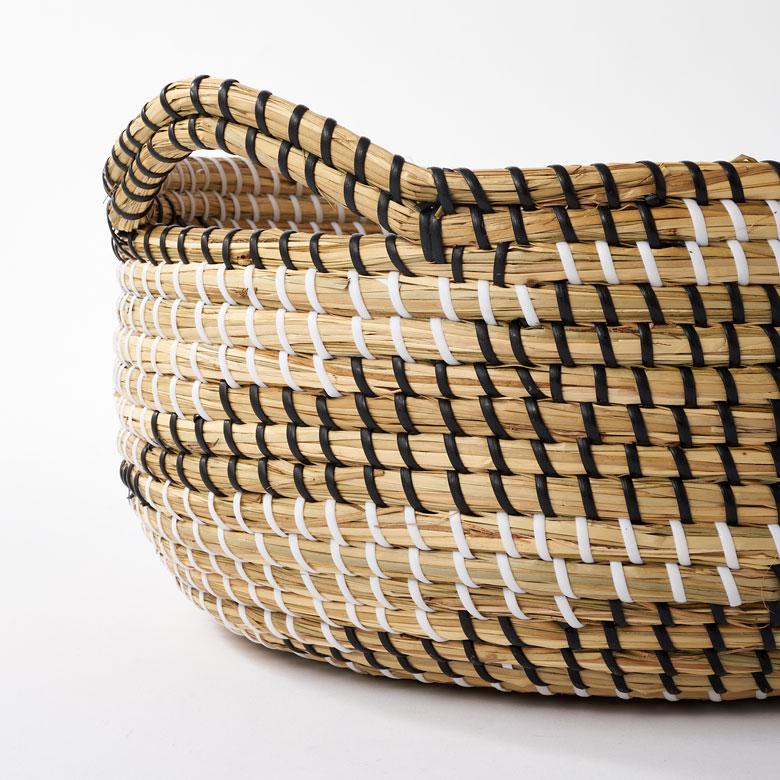 バスケット 持ち手 付き かご シーグラス 高さ 20cm 収納 セネガル ランドリー 洗濯物 荷物 入れ おしゃれ 北欧  リゾート 雑貨 インテリア 西海岸 51356 | ELEMENTS（インテリア） | 16