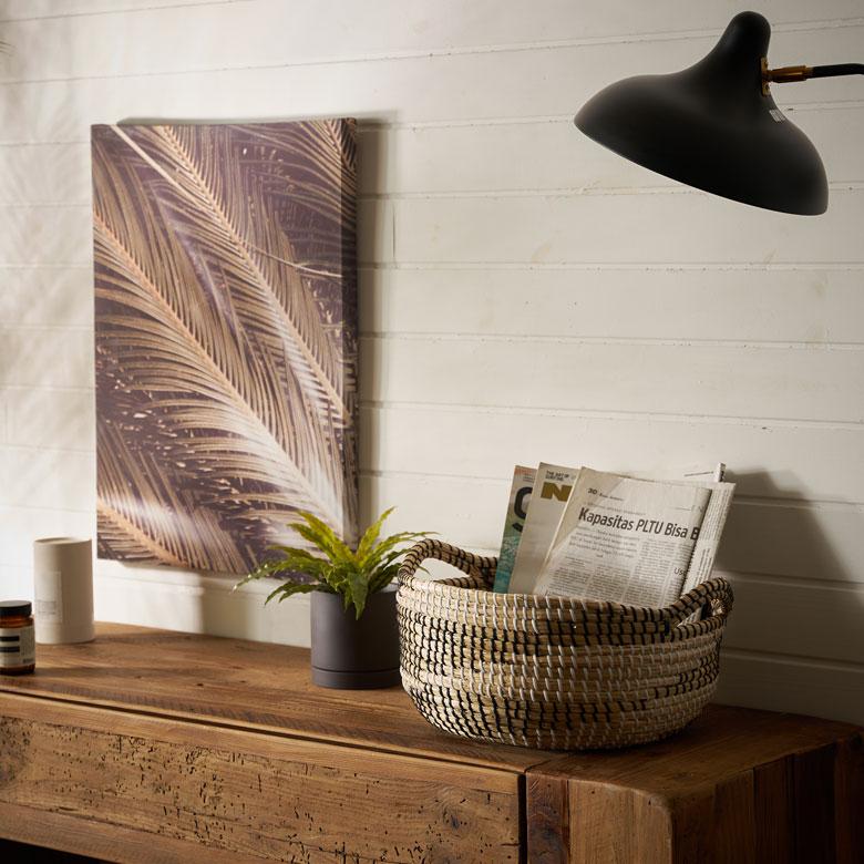 バスケット 持ち手 付き かご シーグラス 高さ 20cm 収納 セネガル ランドリー 洗濯物 荷物 入れ おしゃれ 北欧  リゾート 雑貨 インテリア 西海岸 51356 | ELEMENTS（インテリア） | 18