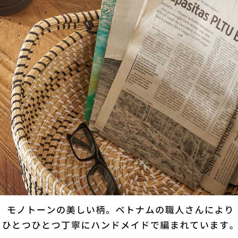 バスケット 持ち手 付き かご シーグラス 高さ 20cm 収納 セネガル ランドリー 洗濯物 荷物 入れ おしゃれ 北欧  リゾート 雑貨 インテリア 西海岸 51356 | ELEMENTS（インテリア） | 05
