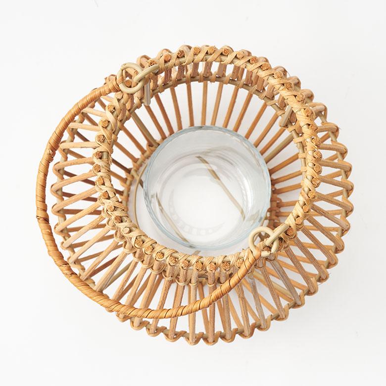 ランタン 籐 ラタン ガラス 手持ち付き ライト ケース カバー ホルダー キャンドル 間接 照明 寝室 オブジェ おしゃれ 北欧 雑貨 インテリア 西海岸 51361 | ELEMENTS（インテリア） | 13