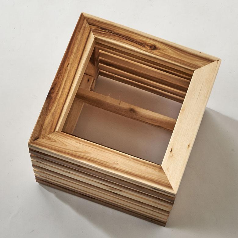 プランター カバー ボックス ウッド 天然 木 製 Sサイズ 5号用 インナー ポット 付 正方形 植木 鉢 テラス 玄関 おしゃれ 北欧 雑貨 インテリア 西海岸 51362 | ブランド登録なし | 17