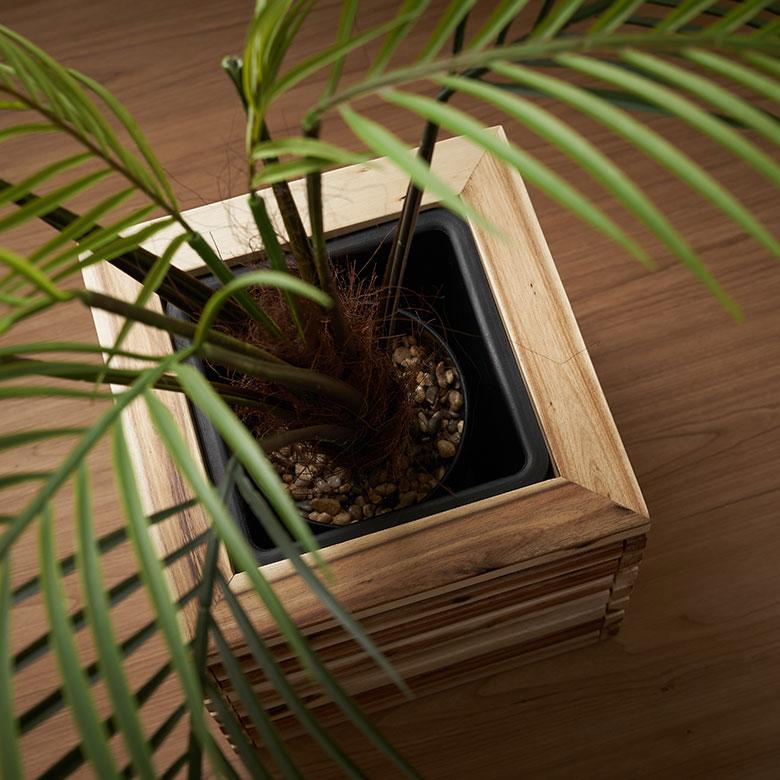 プランター カバー ボックス ウッド 天然 木 製 Sサイズ 5号用 インナー ポット 付 正方形 植木 鉢 テラス 玄関 おしゃれ 北欧 雑貨 インテリア 西海岸 51362 | ブランド登録なし | 10