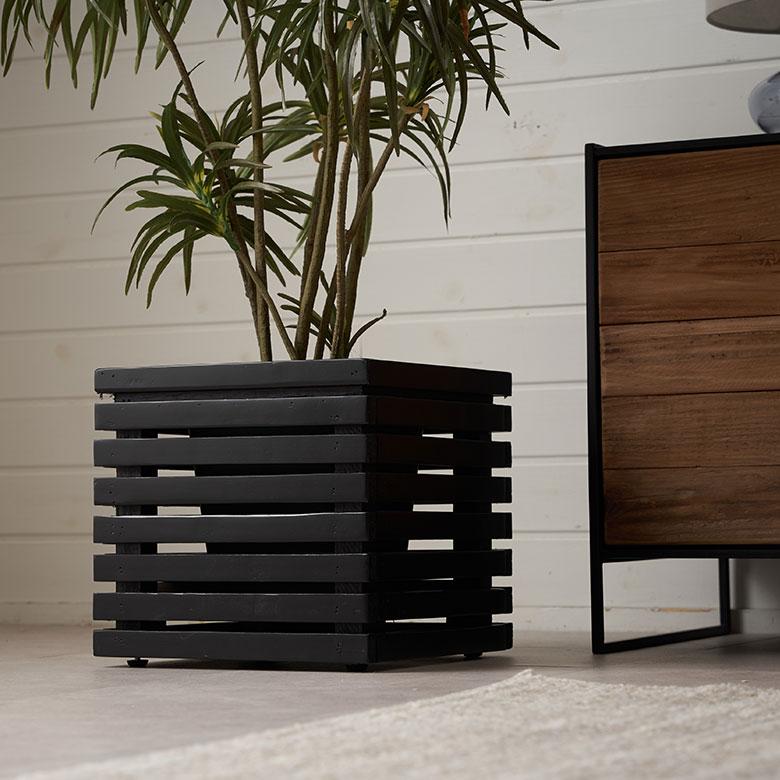 プランター カバー ボックス ウッド 天然 木 製 Sサイズ 5号用 インナー ポット 付 正方形 植木 鉢 テラス 玄関 おしゃれ 北欧 雑貨 インテリア 西海岸 51362 | ブランド登録なし | 11