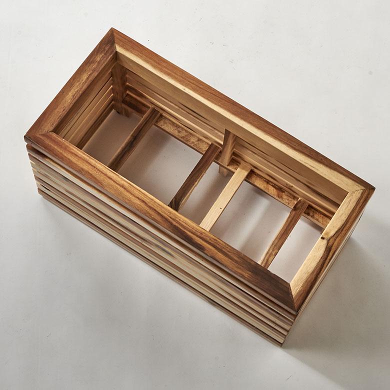 プランター カバー ボックス ウッド 天然 木 製 Sサイズ 5号用 インナー ポット 付 長方形 植木 鉢 テラス 玄関 おしゃれ 北欧 雑貨 インテリア 西海岸 51365 | ブランド登録なし | 17