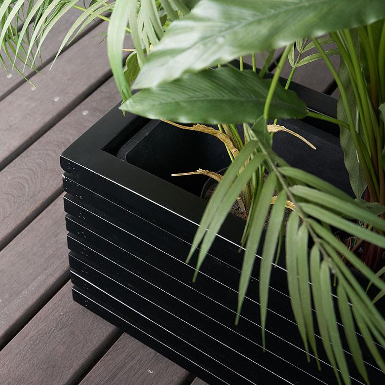 プランター カバー ボックス ウッド 天然 木 製 Lサイズ 5号用 インナー ポット 付 長方形 植木 鉢 テラス 玄関 おしゃれ 北欧 雑貨 インテリア 西海岸 51366 | ブランド登録なし | 11