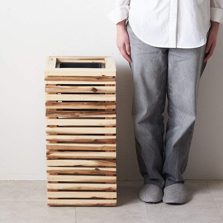 プランター カバー ボックス ウッド 天然 木 製 Sサイズ 5号用 インナー ポット 付 正方形 植木 鉢 テラス 玄関 おしゃれ 北欧 雑貨 インテリア 西海岸 51367 | ブランド登録なし | 15