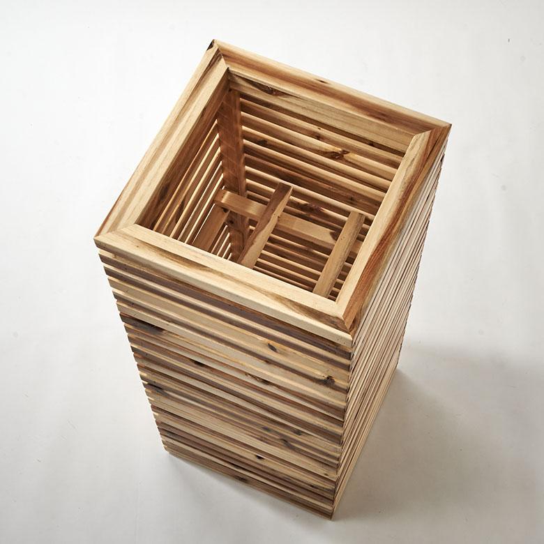 プランター カバー ボックス ウッド 天然 木 製 Sサイズ 5号用 インナー ポット 付 正方形 植木 鉢 テラス 玄関 おしゃれ 北欧 雑貨 インテリア 西海岸 51367 | ブランド登録なし | 17