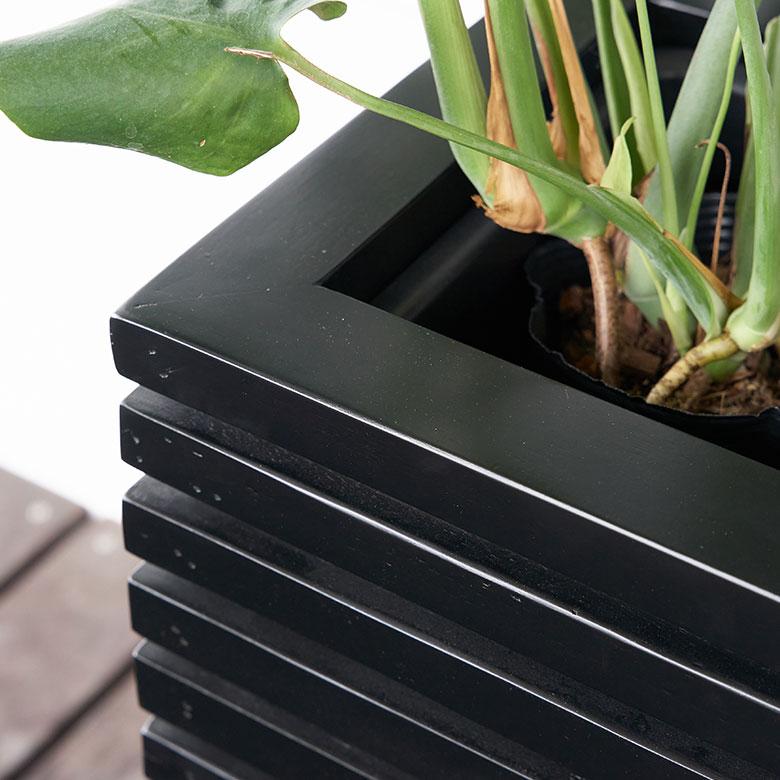 プランター カバー ボックス ウッド 天然 木 製 Sサイズ 5号用 インナー ポット 付 正方形 植木 鉢 テラス 玄関 おしゃれ 北欧 雑貨 インテリア 西海岸 51367 | ブランド登録なし | 11