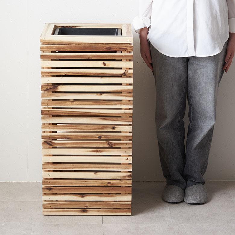 プランター カバー ボックス ウッド 天然 木 製 Mサイズ 7号用 インナー ポット 付 正方形 植木 鉢 テラス 玄関 おしゃれ 北欧 雑貨 インテリア 西海岸 51368 | ブランド登録なし | 15