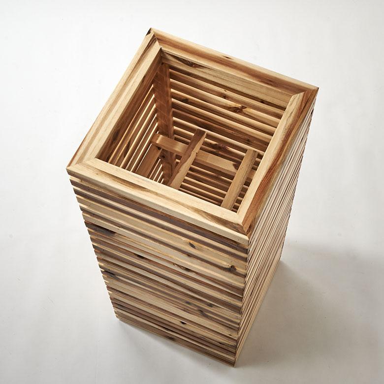 プランター カバー ボックス ウッド 天然 木 製 Mサイズ 7号用 インナー ポット 付 正方形 植木 鉢 テラス 玄関 おしゃれ 北欧 雑貨 インテリア 西海岸 51368 | ブランド登録なし | 17