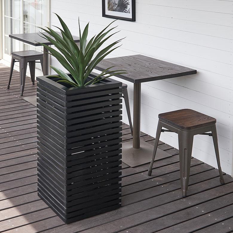 プランター カバー ボックス ウッド 天然 木 製 Mサイズ 7号用 インナー ポット 付 正方形 植木 鉢 テラス 玄関 おしゃれ 北欧 雑貨 インテリア 西海岸 51368 | ブランド登録なし | 10