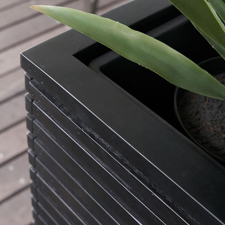 プランター カバー ボックス ウッド 天然 木 製 Mサイズ 7号用 インナー ポット 付 正方形 植木 鉢 テラス 玄関 おしゃれ 北欧 雑貨 インテリア 西海岸 51368 | ブランド登録なし | 11