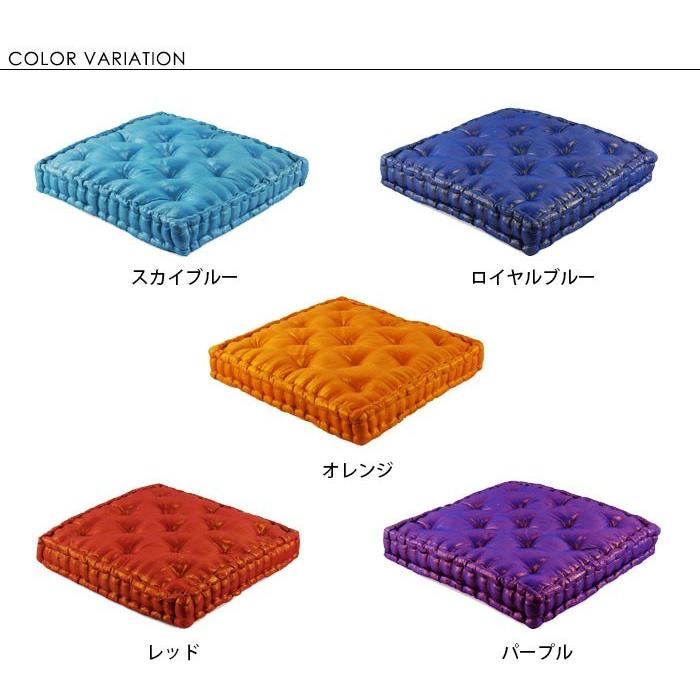 座布団 おしゃれ クッション 椅子用 40×40cm アジアン アジアン雑貨 バリ雑貨 ブルー オレンジ レッド パープル カラフル アジア工房 55 | ブランド登録なし | 03