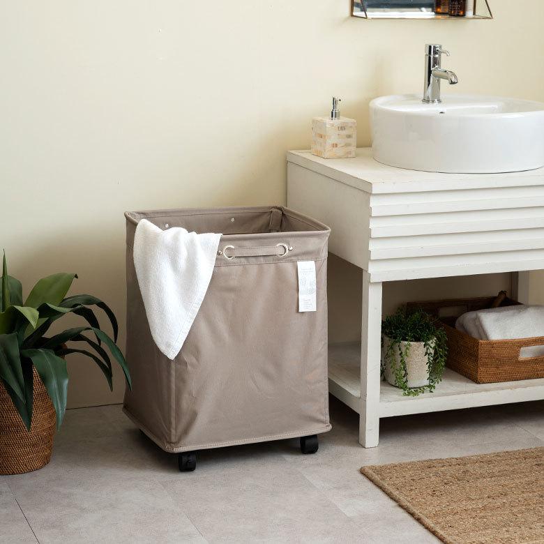 ランドリー バスケット ボックス ワゴン キャスター付き 脱衣 洗濯 かご  収納 洗濯物入れ 大容量  シンプル おしゃれ 北欧 ナチュラル 西海岸 60102 | ELEMENTS（インテリア） | 19