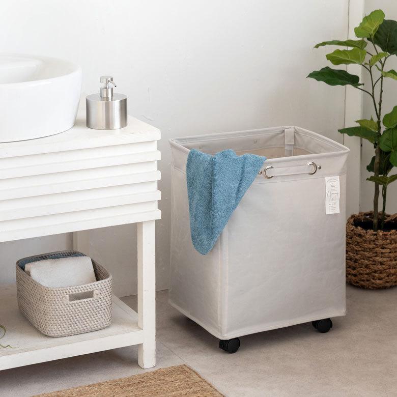 ランドリー バスケット ボックス ワゴン キャスター付き 脱衣 洗濯 かご  収納 洗濯物入れ 大容量  シンプル おしゃれ 北欧 ナチュラル 西海岸 60102 | ELEMENTS（インテリア） | 06