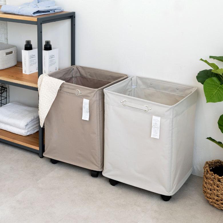 ランドリー バスケット ボックス ワゴン キャスター付き 脱衣 洗濯 かご  収納 洗濯物入れ 大容量  シンプル おしゃれ 北欧 ナチュラル 西海岸 60102 | ELEMENTS（インテリア） | 10