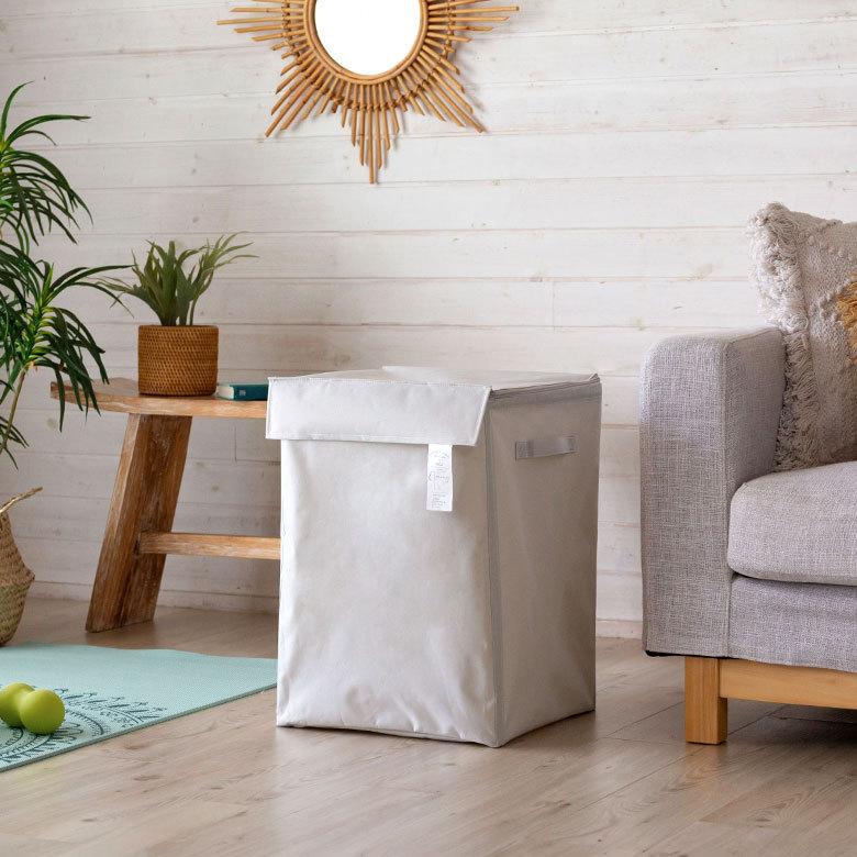 ランドリー バスケット ボックス ワゴン ふた付き 蓋付き 脱衣 洗濯 かご  収納 洗濯物入れ 大容量  シンプル おしゃれ 北欧 ナチュラル 西海岸 60105 | ELEMENTS（インテリア） | 18