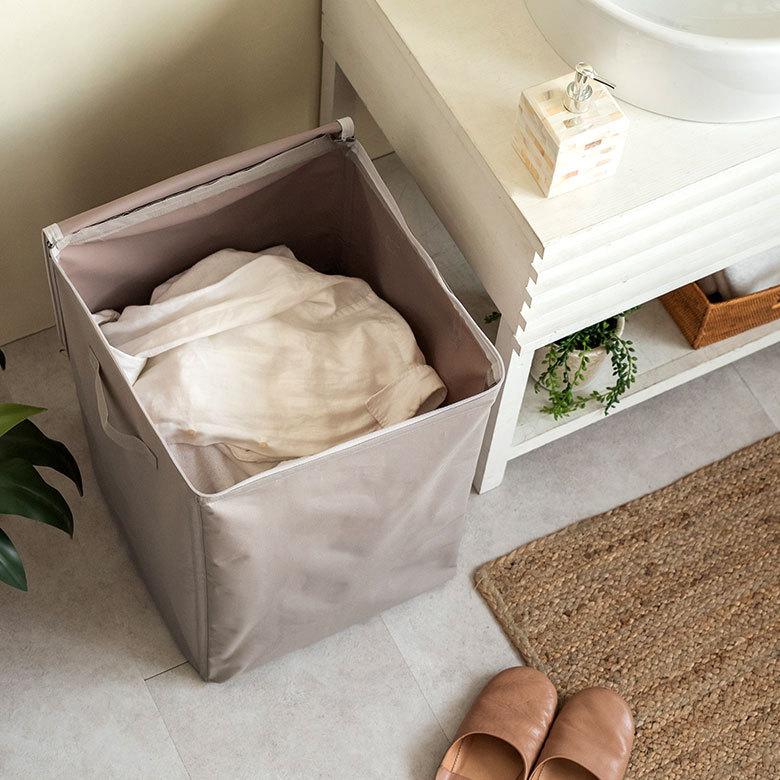 ランドリー バスケット ボックス ワゴン ふた付き 蓋付き 脱衣 洗濯 かご  収納 洗濯物入れ 大容量  シンプル おしゃれ 北欧 ナチュラル 西海岸 60105 | ELEMENTS（インテリア） | 05
