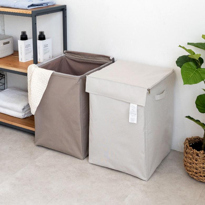 ランドリー バスケット ボックス ワゴン ふた付き 蓋付き 脱衣 洗濯 かご  収納 洗濯物入れ 大容量  シンプル おしゃれ 北欧 ナチュラル 西海岸 60105 | ELEMENTS（インテリア） | 11