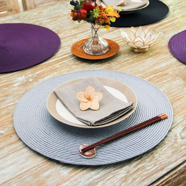 ランチョンマット おしゃれ テーブルウェア 水洗い 和 モダン 丸 正円 ラウンド 1枚 全6色 アジアン雑貨 キッチン用品 6020 | ELEMENTS（インテリア） | 19