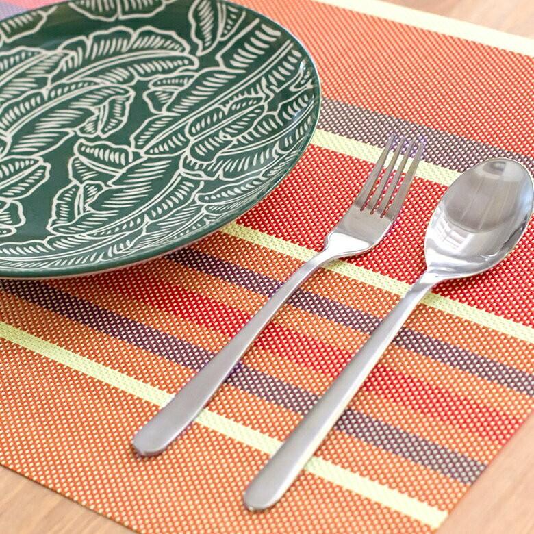 ランチョンマット プレースマット 子供 おしゃれ ボーダー柄 水洗い スクエア 1枚 ランチマット キッズ キッチン用品 6029 | ブランド登録なし | 02