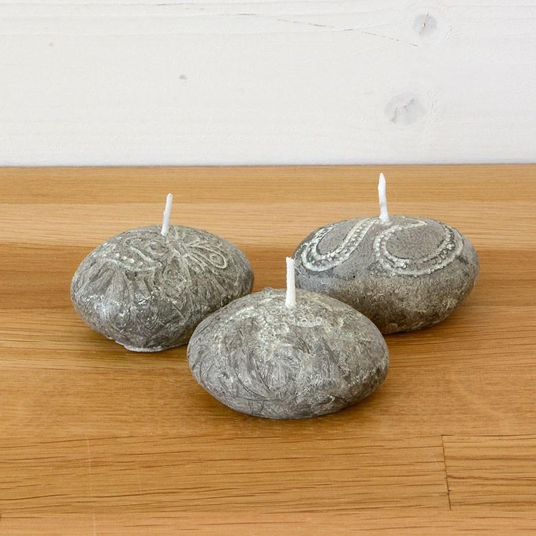 ストーンキャンドル 3個入り キャンドル ろうそく ギフト プレゼント 贈り物 61110 | ブランド登録なし