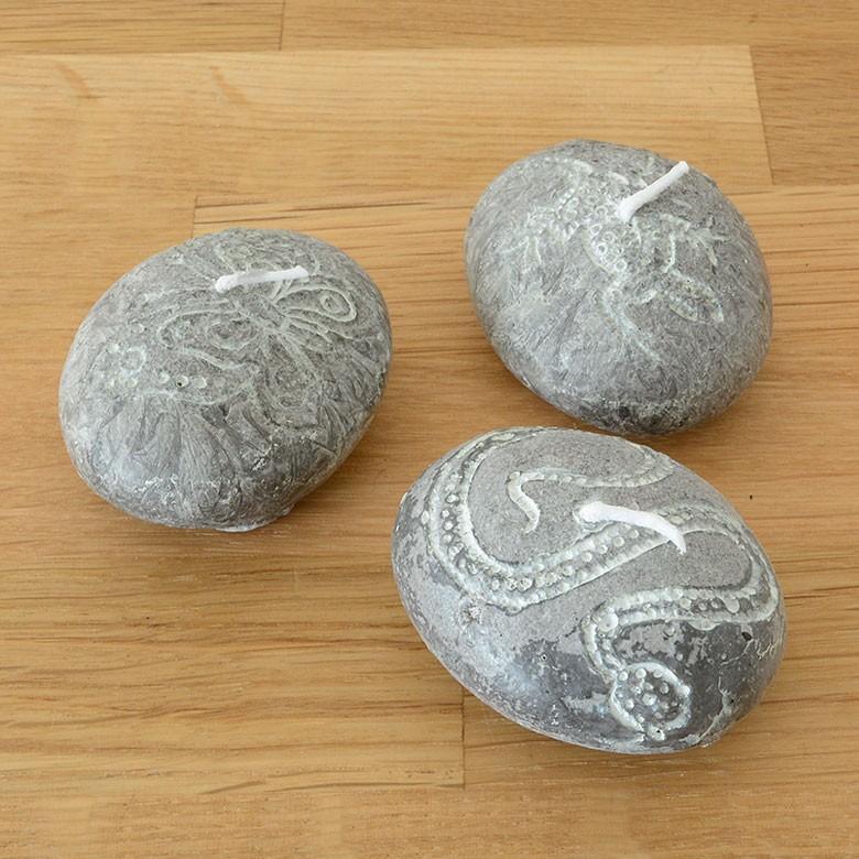 ストーンキャンドル 3個入り キャンドル ろうそく ギフト プレゼント 贈り物 61110 | ブランド登録なし | 01