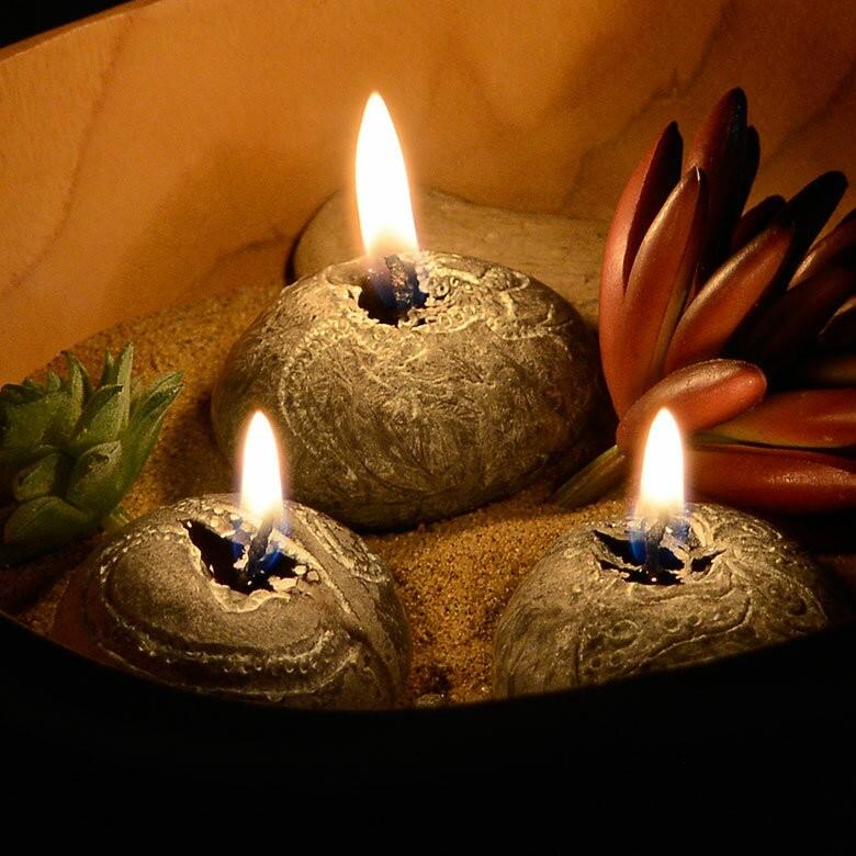 ストーンキャンドル 3個入り キャンドル ろうそく ギフト プレゼント 贈り物 61110 | ブランド登録なし | 03