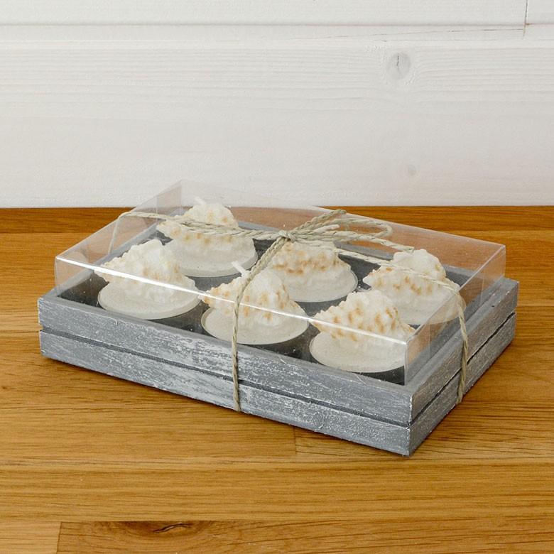 ティーライトキャンドル 6個入り 巻貝 キャンドル ろうそく ギフト プレゼント 贈り物 61142 | ブランド登録なし