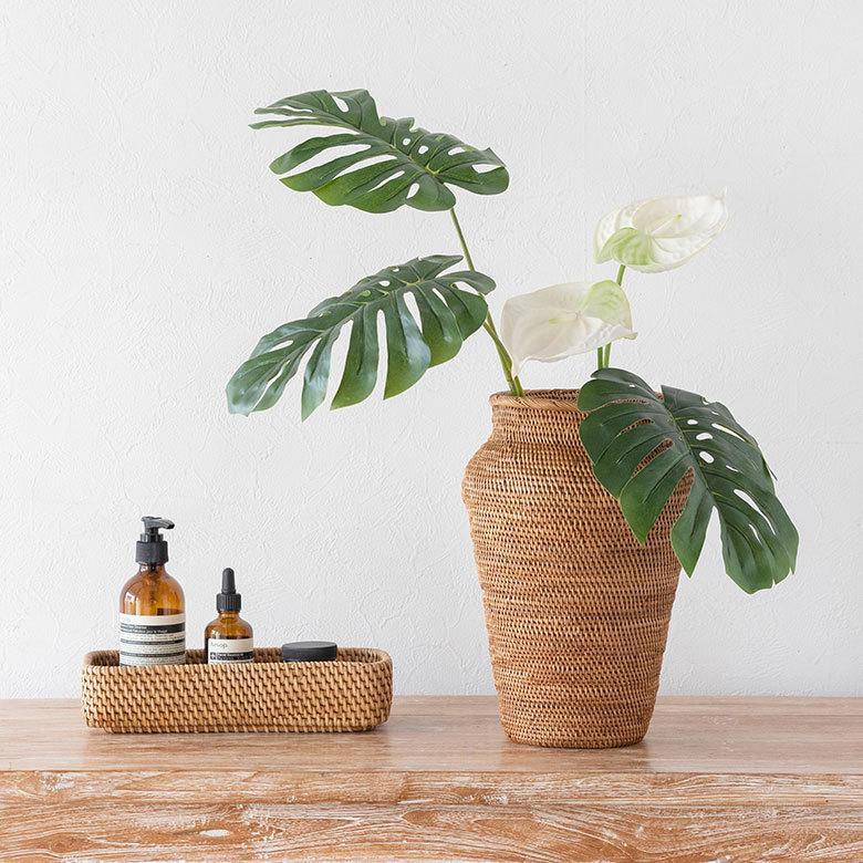 観葉植物 フェイクグリーン モンステラリーフ Mサイズ 造花 グリーン アートフラワー インテリア 雑貨 ハワイアン ナチュラル エスニック アジア工房 61400 | ブランド登録なし | 09