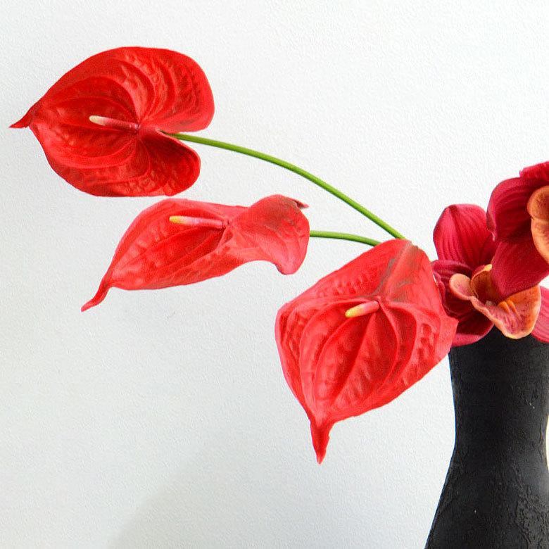 造花 アンスリウム 観葉植物 フェイクグリーン 枝付き アジアン雑貨 花飾り 3色展開 6160 | ブランド登録なし | 04