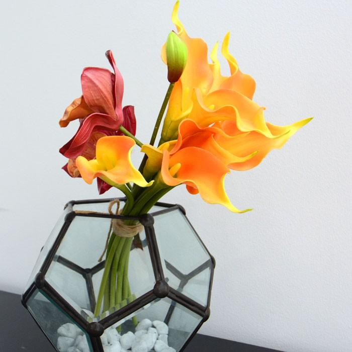 造花 カラーリリー ショート 観葉植物 フェイクグリーン 枝付き リゾート アジアン雑貨 花かざり 3色展開 6164 | ブランド登録なし | 02