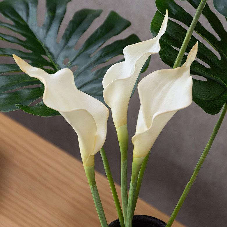 造花 カラーリリー ショート 観葉植物 フェイクグリーン 枝付き