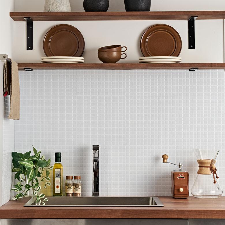 タイル シール ピクセル モザイク 20枚 シンプル 四角 レトロ シート 防水 ウォール ステッカー デコレーション リメイク インテリア 壁材 西海岸 61730-20 | ELEMENTS（インテリア） | 19