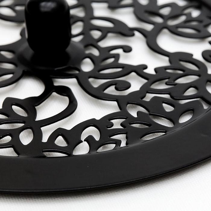 蚊取り線香ホルダー 蚊取り線香立て 蚊取り線香入れ おしゃれ 専用フタ 蚊取り線香 蚊遣り 蚊やり スチール製 ブラック 黒 ロータス柄 蓮 61911 | ブランド登録なし | 02