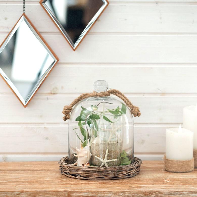 ガラスドーム バスケット トレイ付き ガラス フードストッカー ディスプレイケース テラリウム エアプランツ ガラスケース ショーケース キッチン用品 62150 | ブランド登録なし | 10