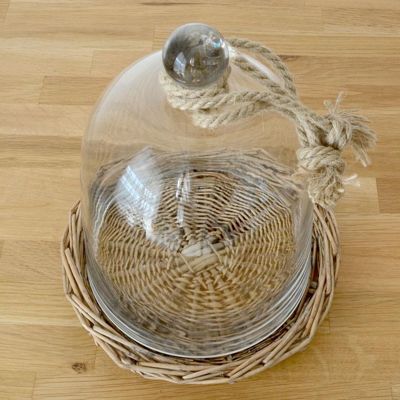 ガラスドーム バスケット トレイ付き ガラス フードストッカー ディスプレイケース テラリウム エアプランツ ガラスケース ショーケース キッチン用品 62150 | ブランド登録なし | 15