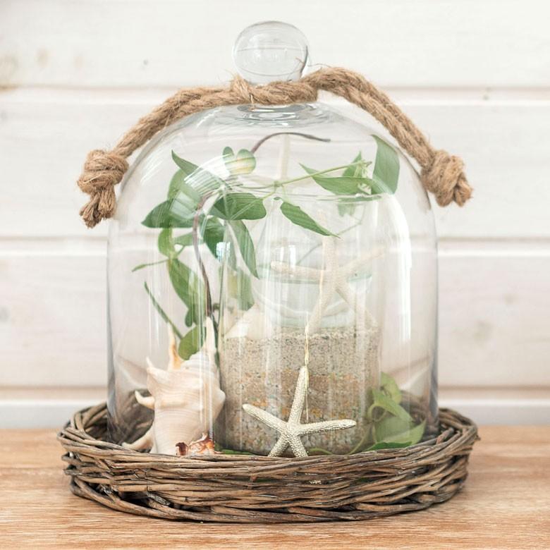 ガラスドーム バスケット トレイ付き ガラス フードストッカー ディスプレイケース テラリウム エアプランツ ガラスケース ショーケース キッチン用品 62150 | ブランド登録なし | 16