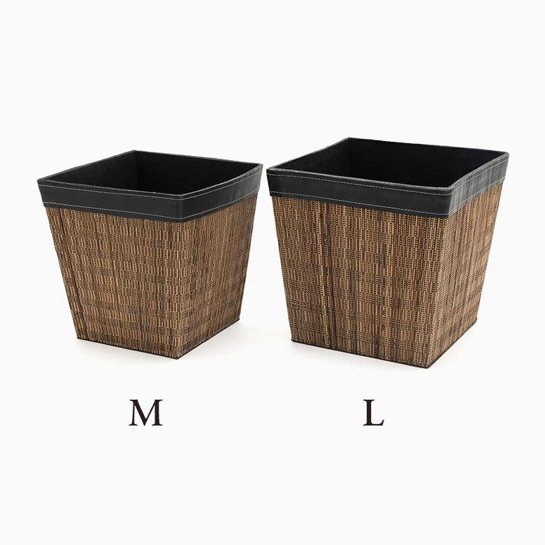収納ボックス 収納 かご バスケット ごみ箱 パームリディ おしゃれ ダストボックス Lサイズ スリッパ 寝室 リビング 玄関 アジアン バリ 6222 | ブランド登録なし | 11