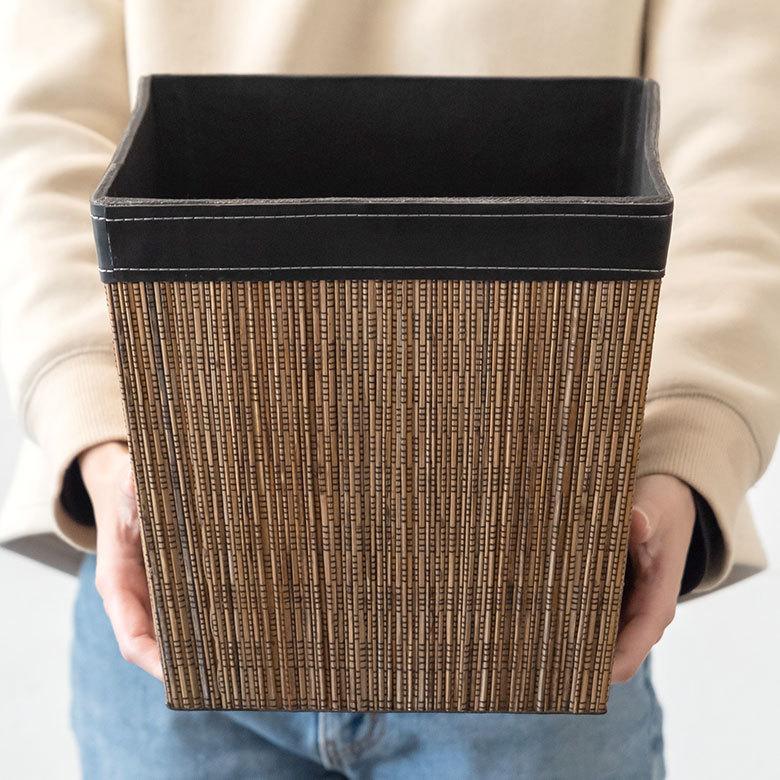 収納ボックス 収納 かご バスケット ごみ箱 パームリディ おしゃれ ダストボックス Lサイズ スリッパ 寝室 リビング 玄関 アジアン バリ 6222 | ブランド登録なし | 03