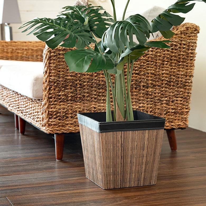 収納ボックス 収納 かご バスケット ごみ箱 パームリディ おしゃれ ダストボックス Lサイズ スリッパ 寝室 リビング 玄関 アジアン バリ 6222 | ブランド登録なし | 04