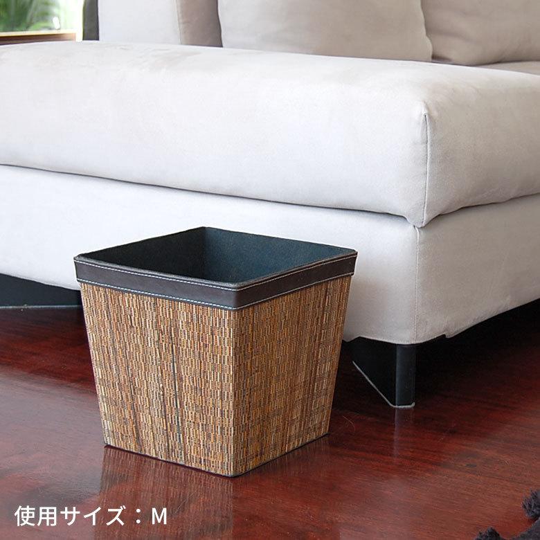 収納ボックス 収納 かご バスケット ごみ箱 パームリディ おしゃれ ダストボックス Lサイズ スリッパ 寝室 リビング 玄関 アジアン バリ 6222 | ブランド登録なし | 06