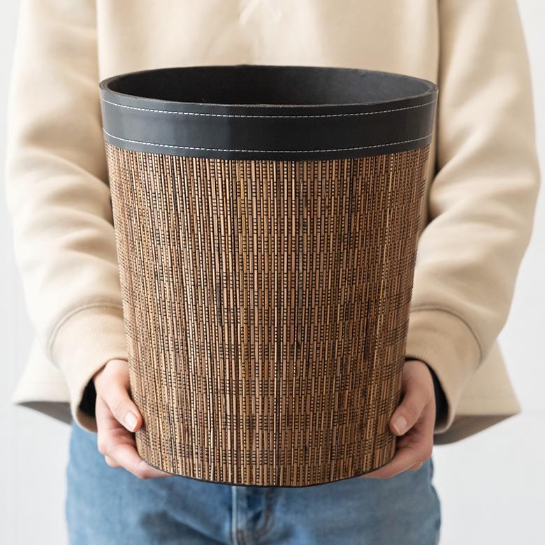 ゴミ箱 おしゃれ ダストボックス くずかご パームリディ 丸型 円形 丸い モダン アジアン リビング 寝室 鉢カバー バリ雑貨 パームリディ 6223 | ブランド登録なし | 03