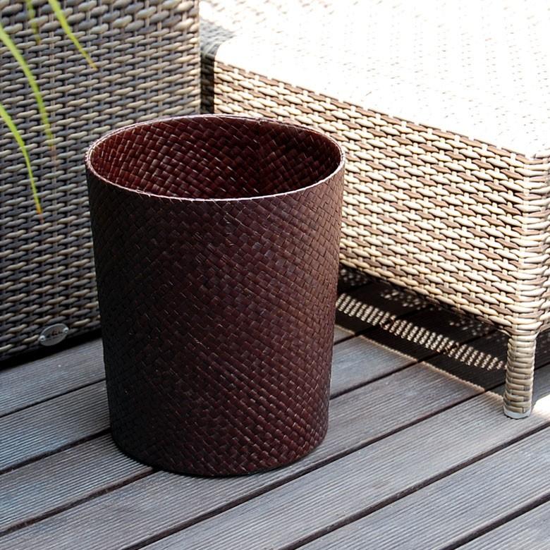 ゴミ箱 おしゃれ ダストボックス くずかご 丸型 円形 丸い モダン アジアン バリ リビング 寝室 和室 収納 かご パンダン アジア工房 6233 | ブランド登録なし | 06