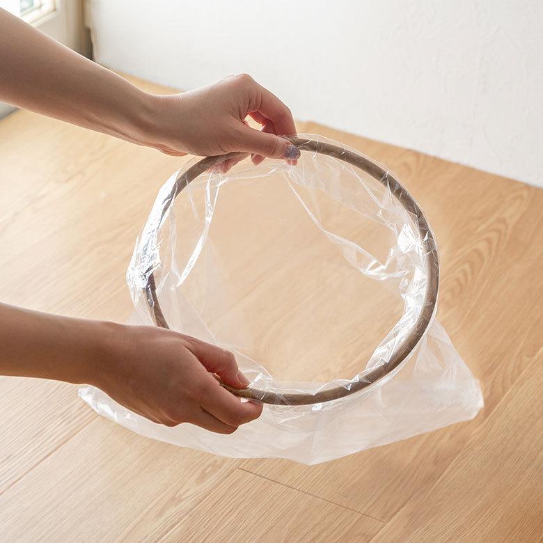 袋止めリング付き パンダン ごみ箱 丸型 ダストボックス くずいれ 鉢カバー リビング 収納 かご バスケット 寝室 リビング 和室 ナチュラル 6235-13698 | ブランド登録なし | 06